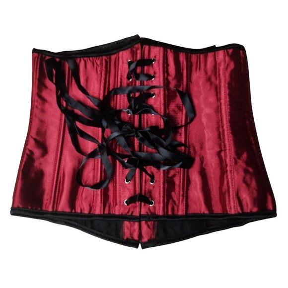 💜 Red Sparkle Underbust Corset and Thong Set - Picture 4 of 10